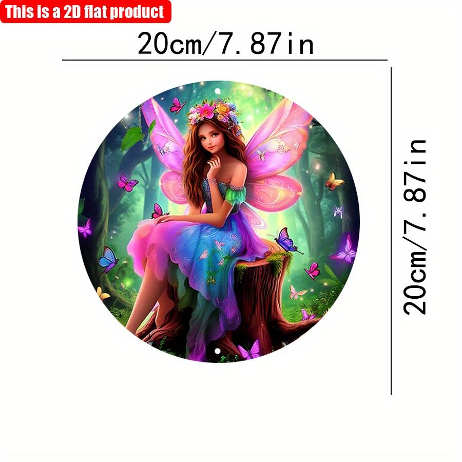 2D плоский 20*20 см 1 шт Волшебная лесная фея с рисунком крыльев разноцветных бабочек для комнаты девочки хорошее качество подвесной декор, Mys 20*20cm