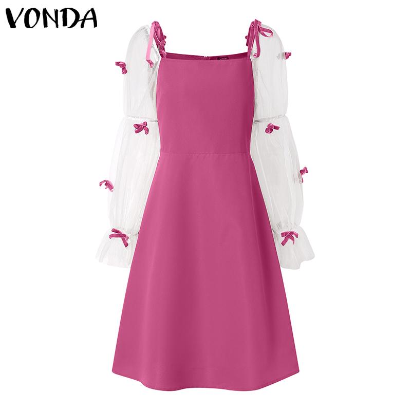 VONDA Женские платья А-силуэта с квадратным вырезом, сетчатыми рукавами-фонариками, длинными рукавами и бантом S темно-розовый
VONDA Женские платья А-силуэта с квадратным вырезом, сетчатыми рукавами-фонариками, длинными рукавами и бантом S темно-розовый