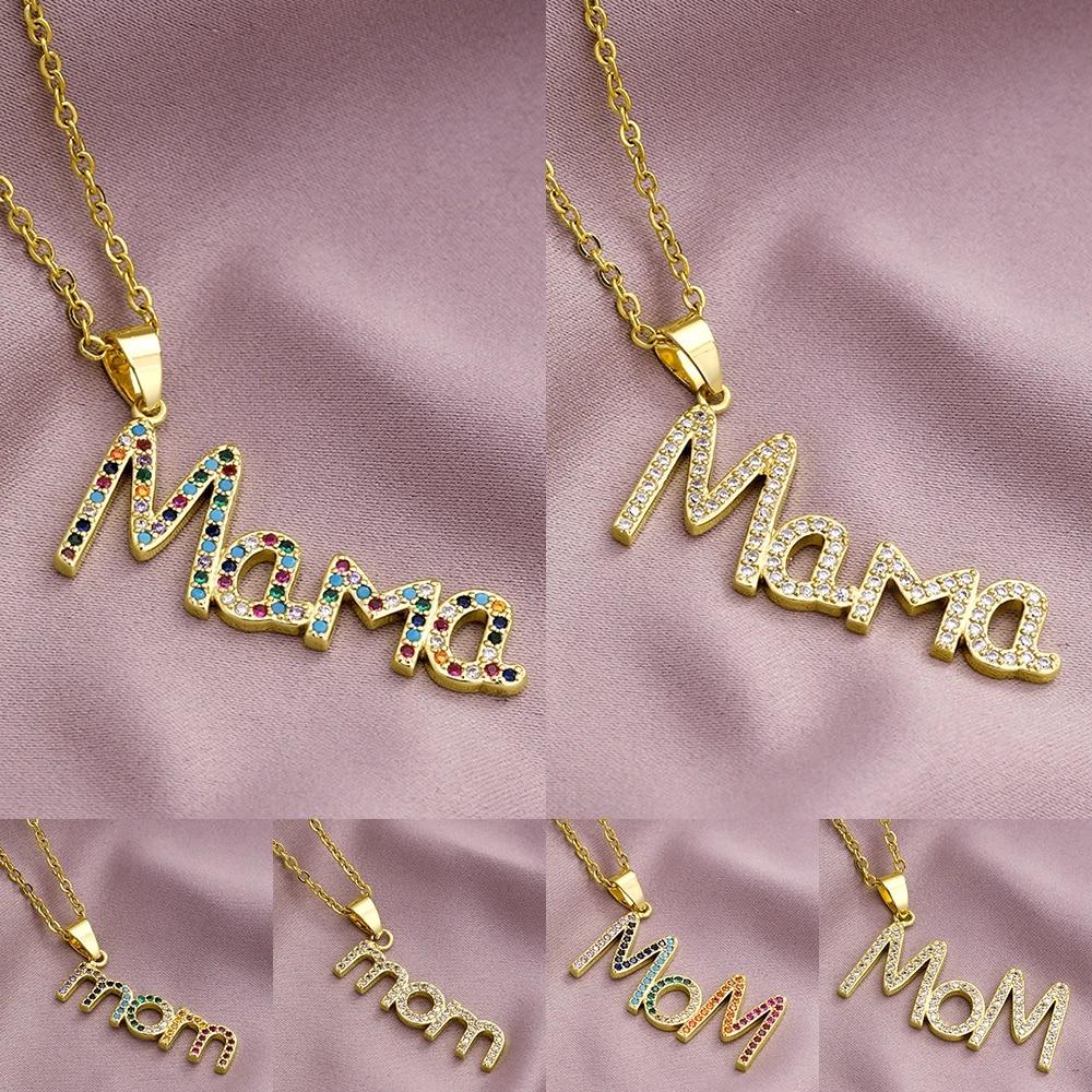 Элегантный подарок на День матери, ожерелья с буквенным именем MaMa, медный кулон с кубическим цирконием, цепочка из нержавеющей стали, ювелирное изделие, подарок для женщин
Элегантный подарок на День матери, ожерелья с буквенным именем MaMa, медный кулон с кубическим цирконием, цепочка из нержавеющей стали, ювелирное изделие, подарок для женщин