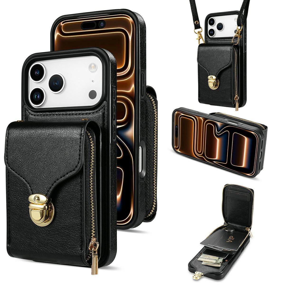 For iPhone 17 Pro Max Case Zipper Wallet Leather + TPU Phone Cover with Strap
For iPhone 17 Pro Max Case Zipper Wallet Leather + TPU Phone Cover with Strap