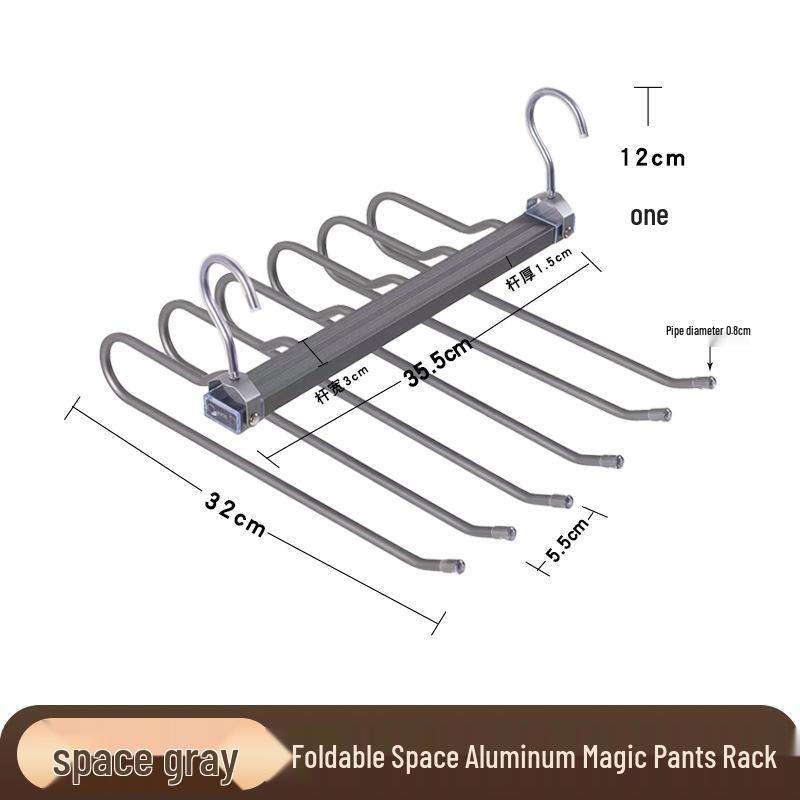 Aluminum Alloy Multi-Functional Magic Trouser Rack - Vertical/Horizontal Use, Stackable, Thickened Design, Multi-Layer Trouser Storage Solution.
Aluminum Alloy Multi-Functional Magic Trouser Rack - Vertical/Horizontal Use, Stackable, Thickened Design, Multi-Layer Trouser Storage Solution.