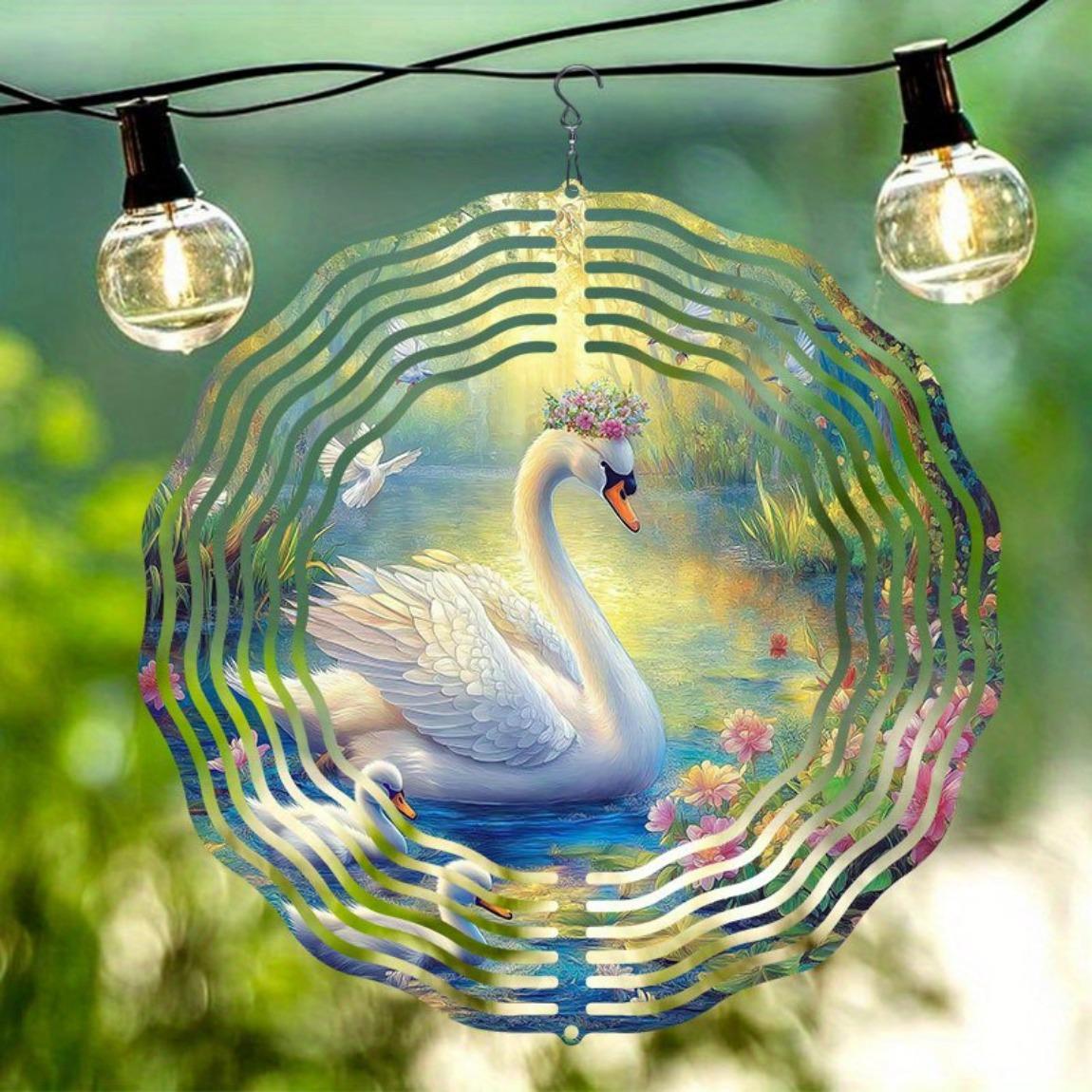 3D Kinetic Swan Family Wind Chime Outdoor Hanging Decor with Blue Green Water Scene Butterflies Flowers for Christmas Thanksgiving Halloween
3D Kinetic Swan Family Wind Chime Outdoor Hanging Decor with Blue Green Water Scene Butterflies Flowers for Christmas Thanksgiving Halloween