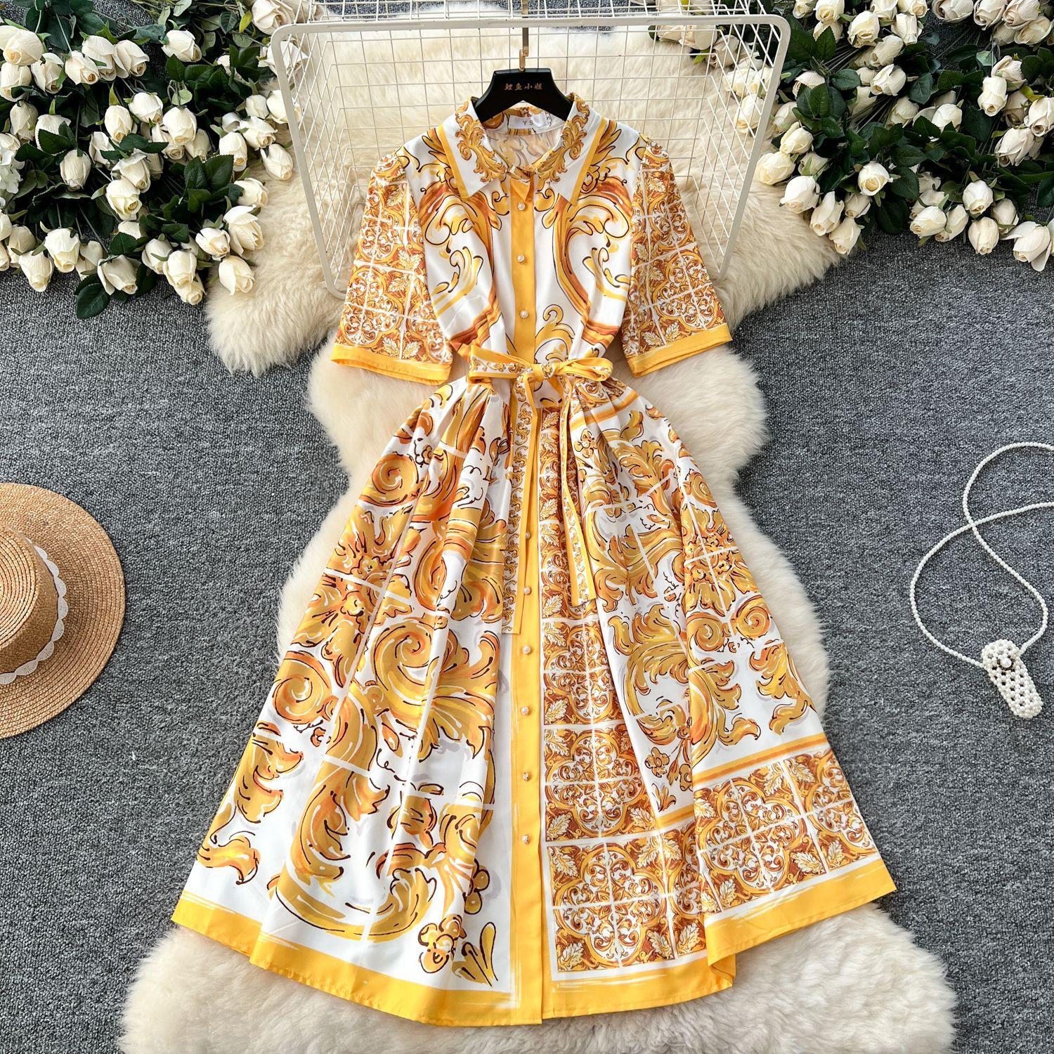 Женское однобортное платье-рубашка больших размеров с винтажным принтом, шнуровкой на талии и короткими рукавами XXL жёлтый
Женское однобортное платье-рубашка больших размеров с винтажным принтом, шнуровкой на талии и короткими рукавами XXL жёлтый