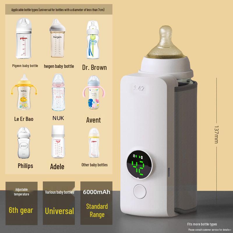 Portable Baby Bottle Warmer & Mixer with Rechargeable Insulated Sleeve
Portable Baby Bottle Warmer & Mixer with Rechargeable Insulated Sleeve