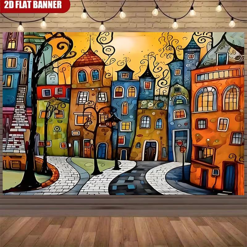 2D Colorful Fairy Tale Town Wall Tapestry, Whimsical Cartoon City Scene Backdrop for Living Room 47.2x31.5inch/120*80cm
2D Colorful Fairy Tale Town Wall Tapestry, Whimsical Cartoon City Scene Backdrop for Living Room 47.2x31.5inch/120*80cm
