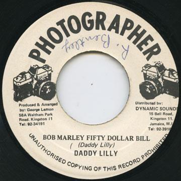 7inch Record DADDY LILLY - Bob Marley Fifty Dollar Bill NONE Photographer Jamaica Reggae, Ska & Dub Used
7inch Record DADDY LILLY - Bob Marley Fifty Dollar Bill NONE Photographer Jamaica Reggae, Ska & Dub Used