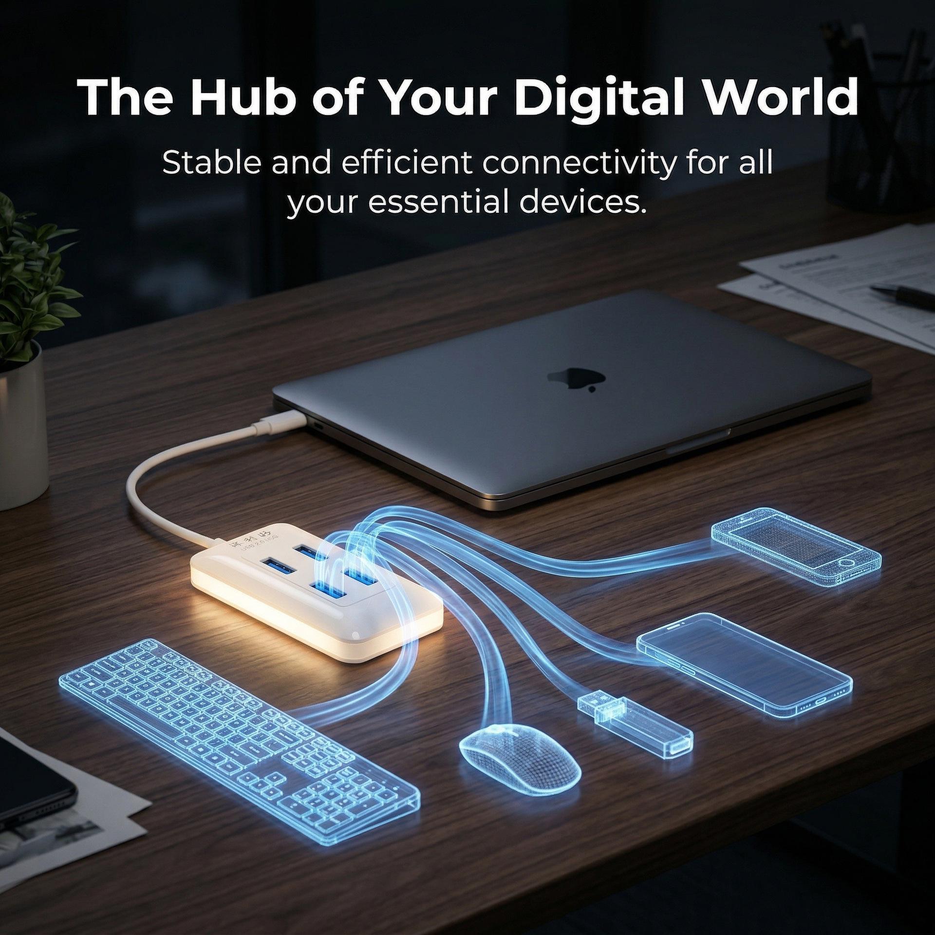 4-Port USB 2.0 Docking Station Hub with Type-C Cable 25cm чорний
4-Port USB 2.0 Docking Station Hub with Type-C Cable 25cm чорний