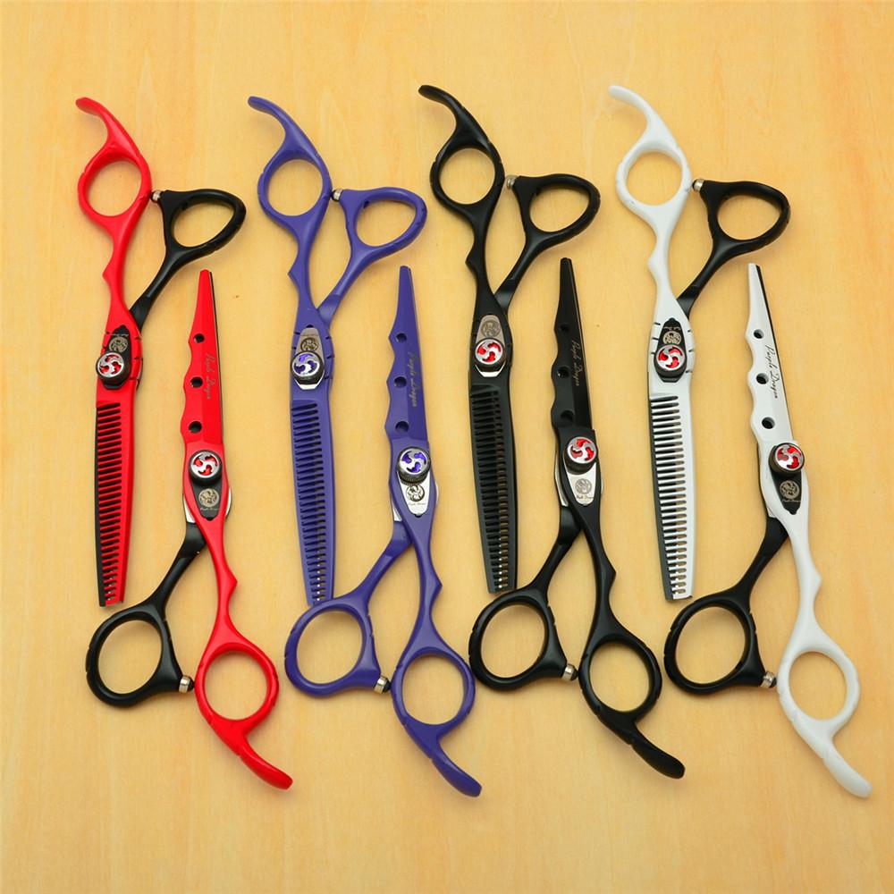 Purple Dragon Hairdressing Scissors Set: Colored Baking Paint Straight, Bangs, Tooth, and Thinning Shears. Multi-color Z1019. 6.0 inch Purple Straight Scissors
Purple Dragon Hairdressing Scissors Set: Colored Baking Paint Straight, Bangs, Tooth, and Thinning Shears. Multi-color Z1019. 6.0 inch Purple Straight Scissors