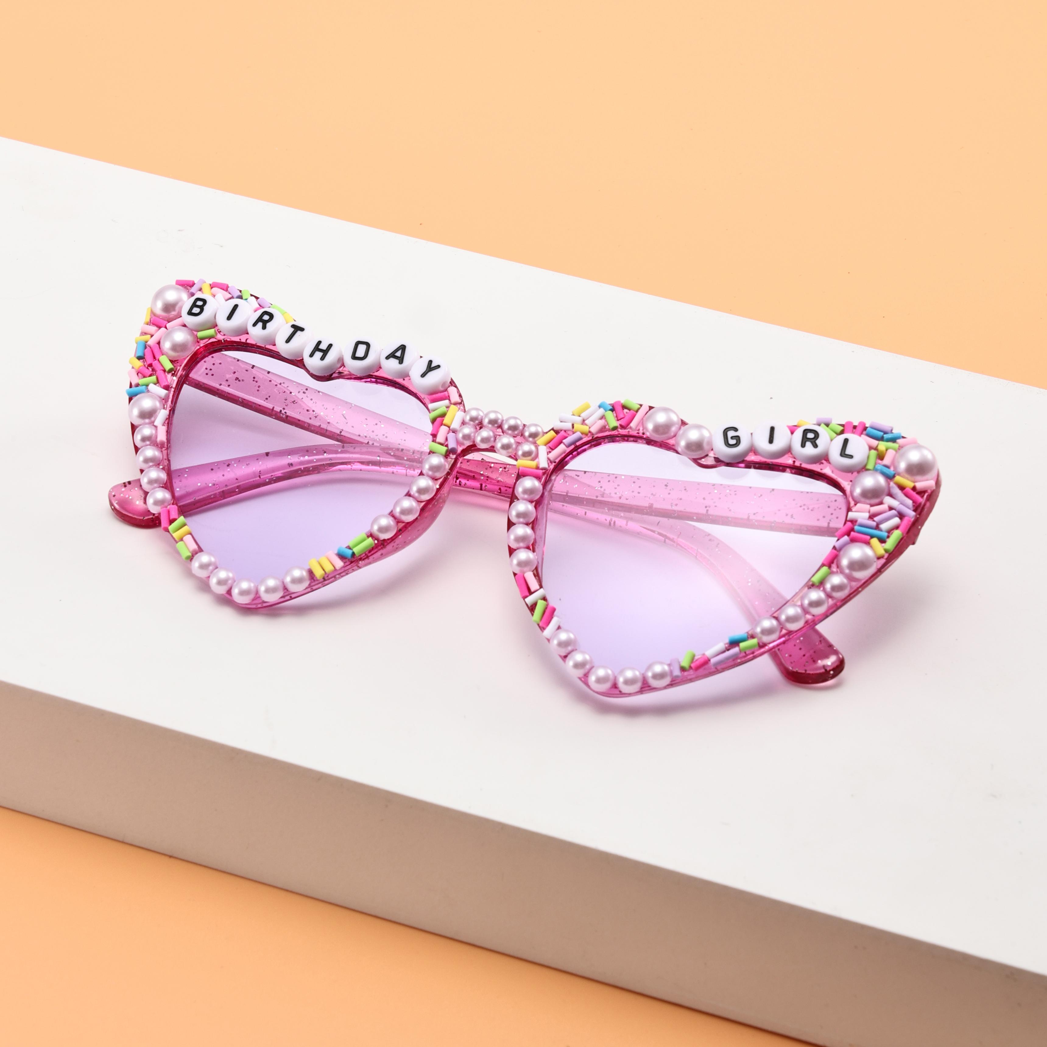 Cute Heart Sunglasses BIRTHDAY GIRL Bead Decor Colorful Sprinkle Frame Stylish Shades for Women & Party Photos KJ086
Cute Heart Sunglasses BIRTHDAY GIRL Bead Decor Colorful Sprinkle Frame Stylish Shades for Women & Party Photos KJ086
