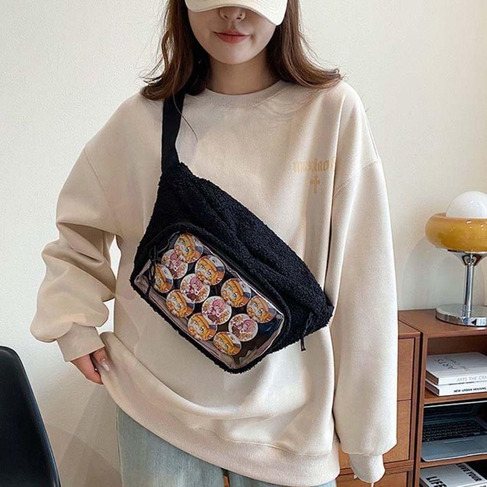 Transparent PVC Transparent Chest Bag Badge Plush shoulder bag Coin Purse Plush Chest Bag Winter чёрный
Transparent PVC Transparent Chest Bag Badge Plush shoulder bag Coin Purse Plush Chest Bag Winter чёрный
