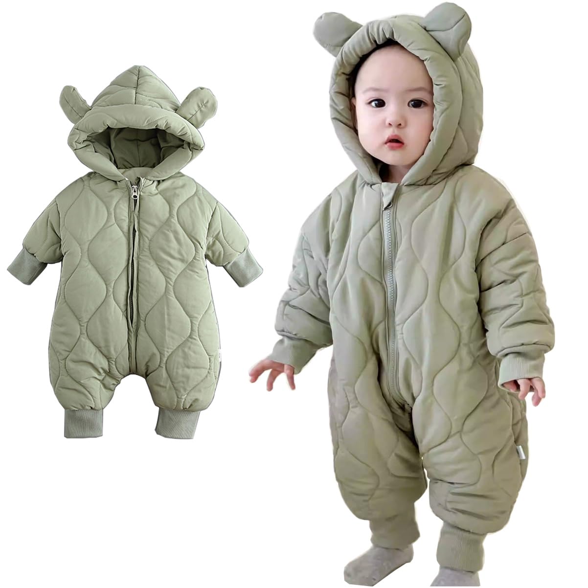 Детский комбинезон-конверт TUPOLILI с медвежьими ушками, на подкладке и верхняя одежда, длинный, идеально подходит для снежной холодной погоды, пуховый, теплый и уютный, с капюшоном, на флисовой подкладке зелёный
Детский комбинезон-конверт TUPOLILI с медвежьими ушками, на подкладке и верхняя одежда, длинный, идеально подходит для снежной холодной погоды, пуховый, теплый и уютный, с капюшоном, на флисовой подкладке зелёный