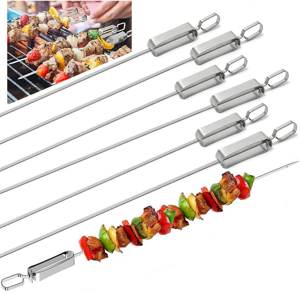 Reusable BBQ Outdoor Barbecue Skewers Stainless Steel Barbecue Snap Quick Release Metal Sliding Handle Portable BBQ Tool
Reusable BBQ Outdoor Barbecue Skewers Stainless Steel Barbecue Snap Quick Release Metal Sliding Handle Portable BBQ Tool