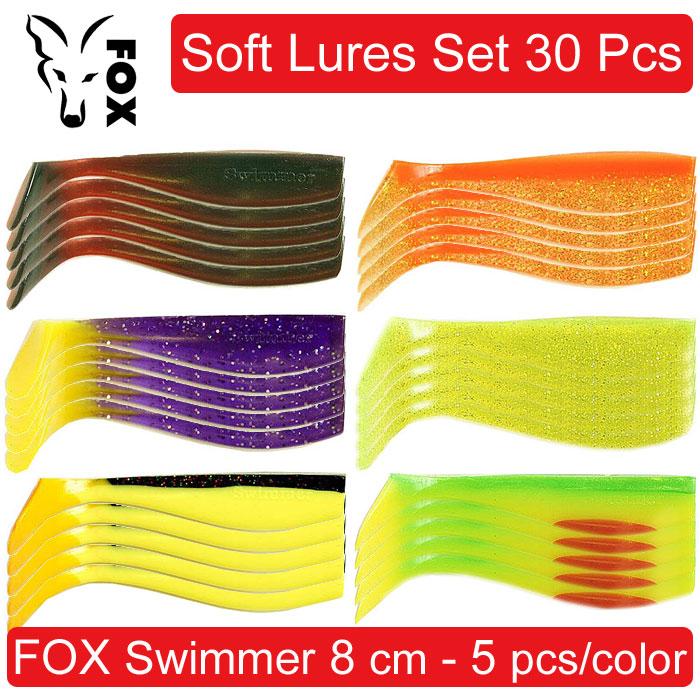 Soft Lures Set FOX SWIMMER #4, 80 мм. Набір силіконових приманок для риболовлі, віброхвости - 30 шт. 30 pcs
Soft Lures Set FOX SWIMMER #4, 80 мм. Набір силіконових приманок для риболовлі, віброхвости - 30 шт. 30 pcs