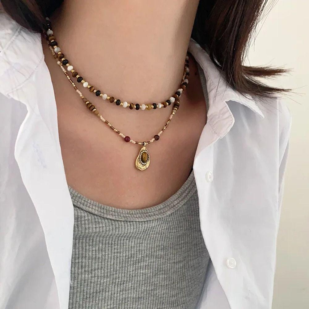 Fashionable Beaded Pendant Natural Tiger Eye Stone Sweater Chain Collarbone Chain style 5
Fashionable Beaded Pendant Natural Tiger Eye Stone Sweater Chain Collarbone Chain style 5