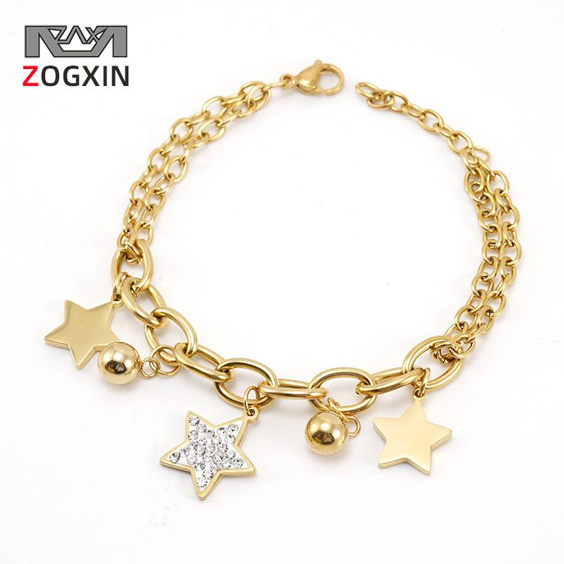 18K Stainless Steel Star Bracelet with Glue Diamond for Women - European & American Style Titanium Bangle Jewelry
18K Stainless Steel Star Bracelet with Glue Diamond for Women - European & American Style Titanium Bangle Jewelry