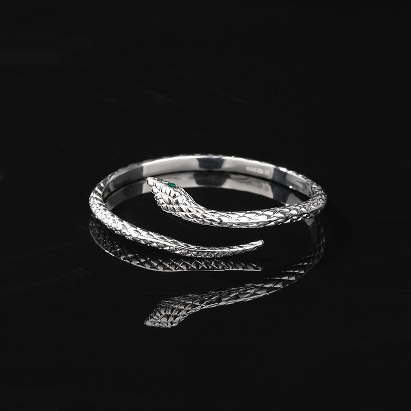 Sterling Silver Snake-Shaped Open Bangle - Unique 999 Fine Silver Jewelry Design Pure Silver
Sterling Silver Snake-Shaped Open Bangle - Unique 999 Fine Silver Jewelry Design Pure Silver