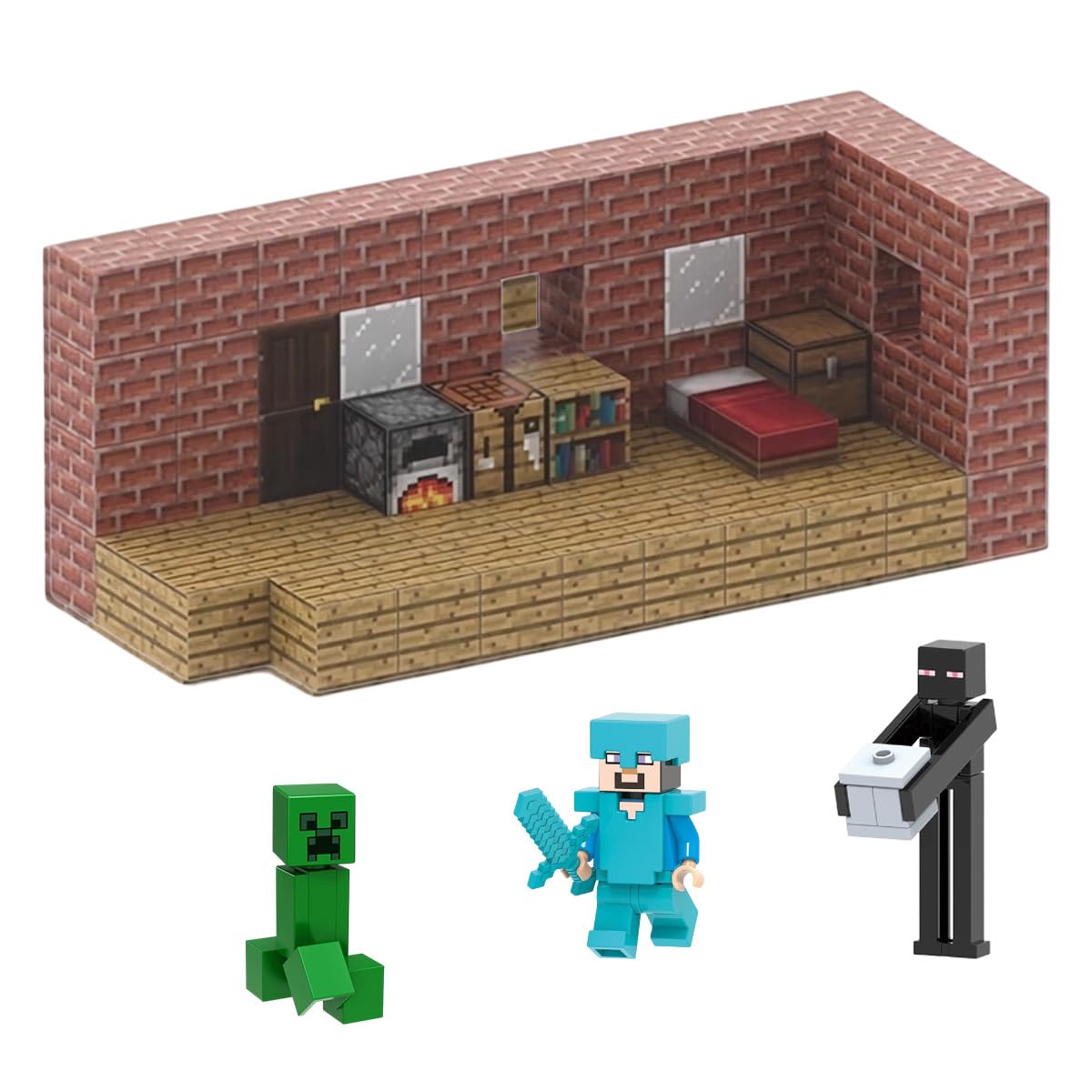 Grigioy Minecraft Compatible Magnetic Block House Series, Set of 3 Popular Figures (Brick House)
Grigioy Minecraft Compatible Magnetic Block House Series, Set of 3 Popular Figures (Brick House)