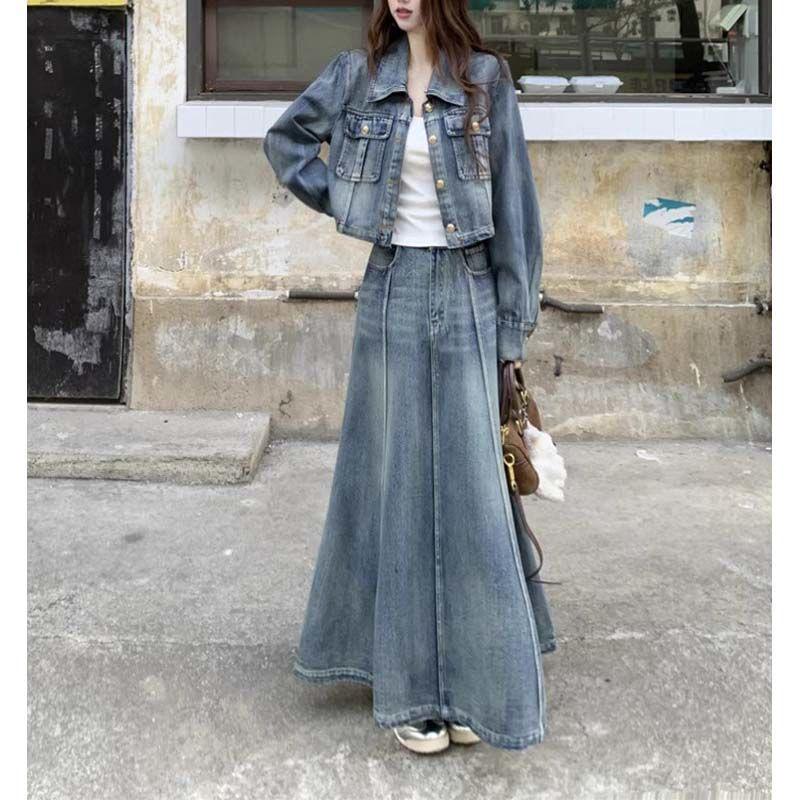 Women s Retro Denim Jacket & High-Waist Skirt Set - Summer 2026 Fashion Trend S (recommended 40-47.5 kg)
Women s Retro Denim Jacket & High-Waist Skirt Set - Summer 2026 Fashion Trend S (recommended 40-47.5 kg)