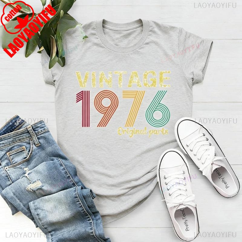 Original Part 1976 Retro Shirt Vintage Born in For Women 49th Birthday Gift for Unisex Printed Tshirt Tops Allmatch Tshirts 4XL
Original Part 1976 Retro Shirt Vintage Born in For Women 49th Birthday Gift for Unisex Printed Tshirt Tops Allmatch Tshirts 4XL