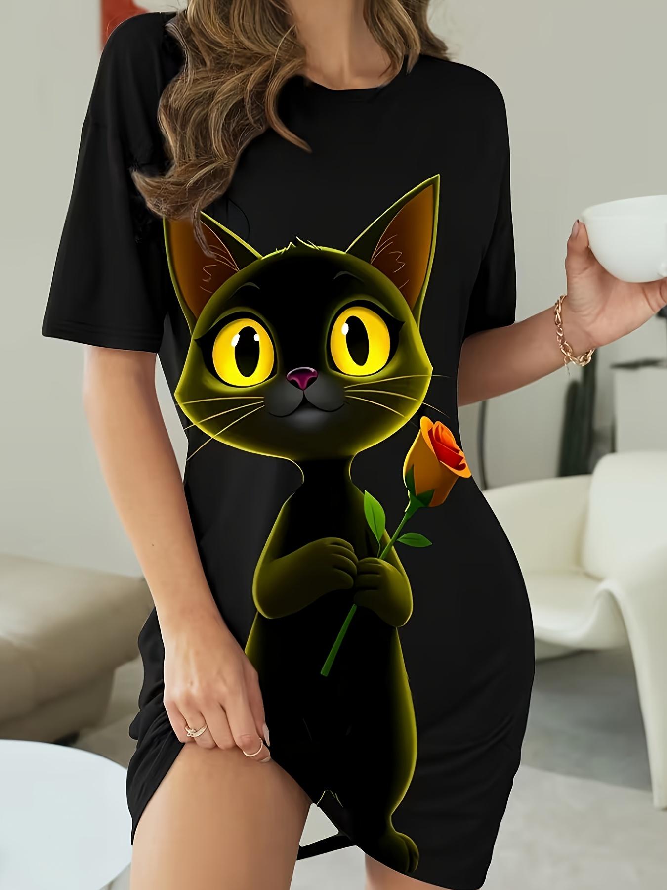 New Women S Fun Cat Rose Print Nightgown. Soft And Breathable Sleepwear Suitable for All Seasons. Short-Sleeved with a Round Neck. Comfortable And Cas XL дубильная кора
New Women S Fun Cat Rose Print Nightgown. Soft And Breathable Sleepwear Suitable for All Seasons. Short-Sleeved with a Round Neck. Comfortable And Cas XL дубильная кора