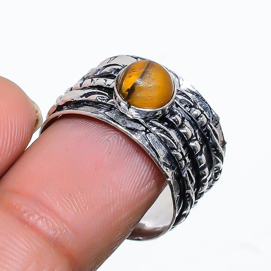 Кольцо ручной работы из стерлингового серебра 925 пробы с натуральным тигровым глазом, размер 6,5 S7Y35
Кольцо ручной работы из стерлингового серебра 925 пробы с натуральным тигровым глазом, размер 6,5 S7Y35