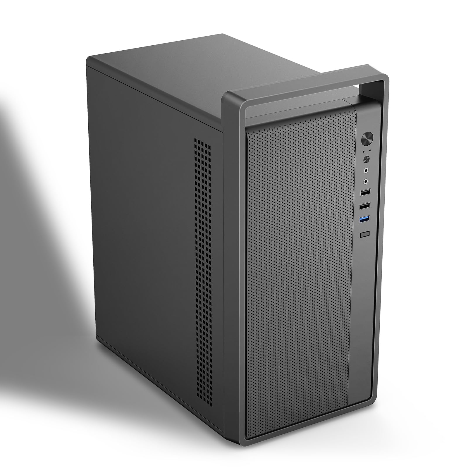 MAQUY Micro ATX PC Case with Steel Portable Supports up to 260mm Graphics ATX Power 120mm Rear Mini Black Handle, 0.7mm Construction, Design, Cards, чорний
MAQUY Micro ATX PC Case with Steel Portable Supports up to 260mm Graphics ATX Power 120mm Rear Mini Black Handle, 0.7mm Construction, Design, Cards, чорний