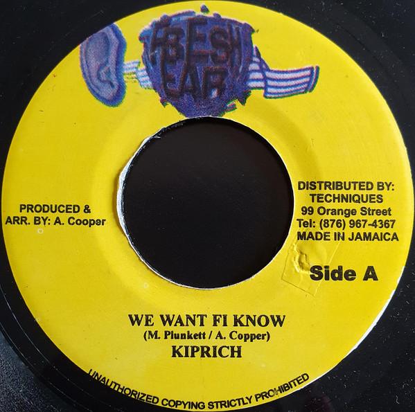 7inch Record KIPRICH - We Want Fi Know NONE Fresh Ear 2004 Jamaica Reggae, Ska & Dub Used
7inch Record KIPRICH - We Want Fi Know NONE Fresh Ear 2004 Jamaica Reggae, Ska & Dub Used