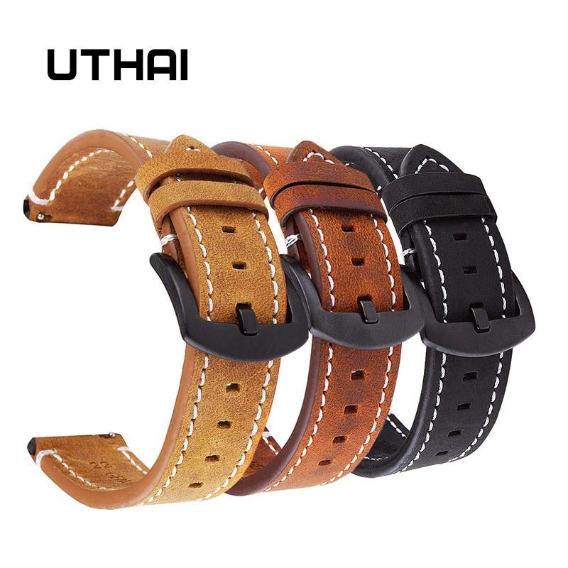 UTHAI P18 Watchbands 18mm 20mm 22mm High-end retro Calf Leather Watch band Watch Strap with Leather Straps 18mm чорний
UTHAI P18 Watchbands 18mm 20mm 22mm High-end retro Calf Leather Watch band Watch Strap with Leather Straps 18mm чорний