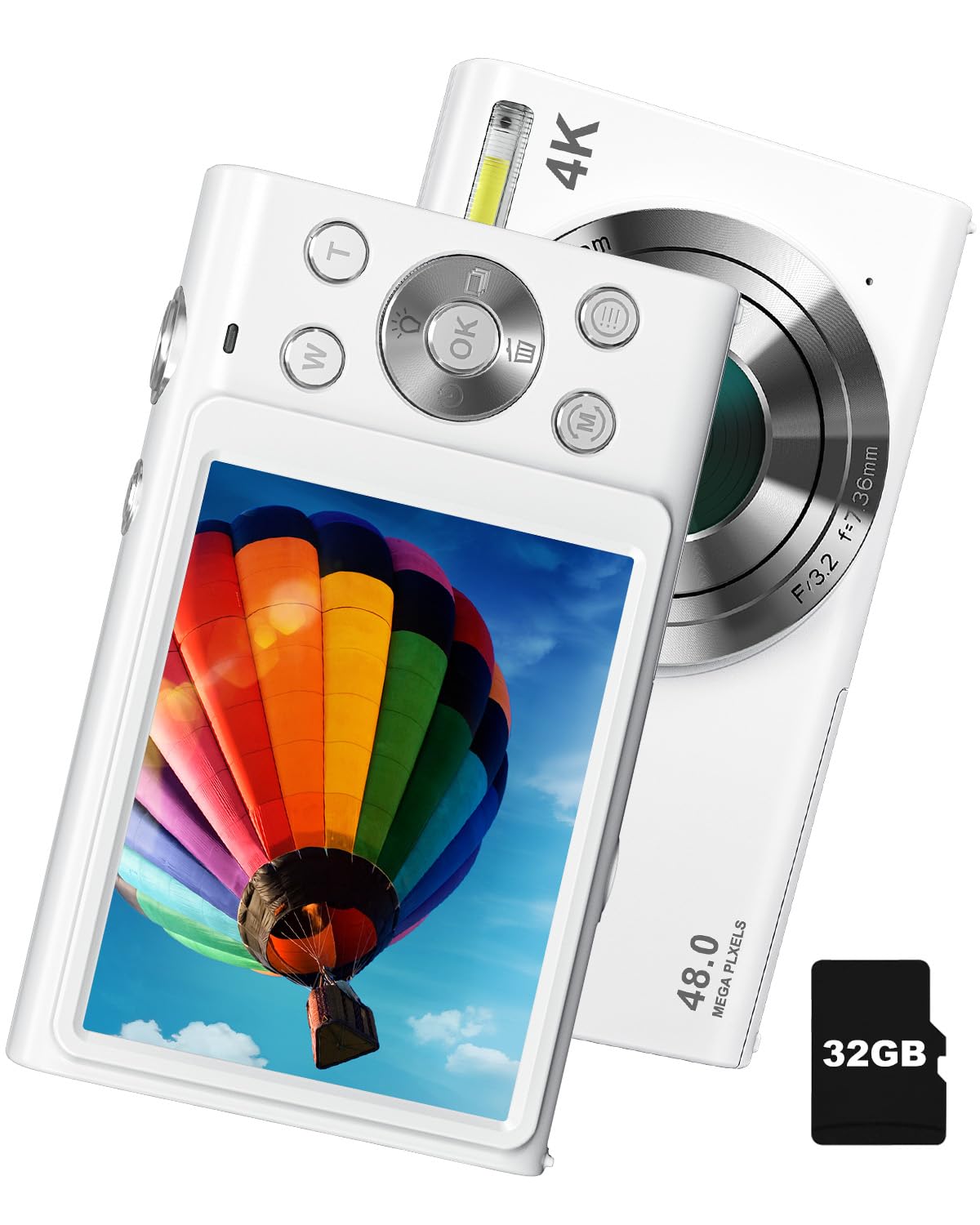 4K Digital 48 AF 3cm Macro Video Time Slow Suitable for School and Includes 2 Batteries and a 32g White Camera, Megapixels, Function, Photography, білий
4K Digital 48 AF 3cm Macro Video Time Slow Suitable for School and Includes 2 Batteries and a 32g White Camera, Megapixels, Function, Photography, білий