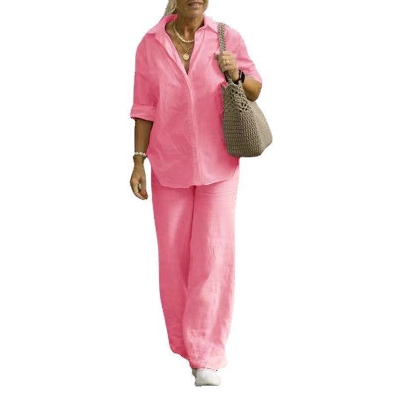 Plus Size Women s Autumn Wine Red Lapel Single Breasted Long Sleeves Shirt Elastic Waist Wide Leg Pants Two-piece Set Fashion Pink 4XL
Plus Size Women s Autumn Wine Red Lapel Single Breasted Long Sleeves Shirt Elastic Waist Wide Leg Pants Two-piece Set Fashion Pink 4XL