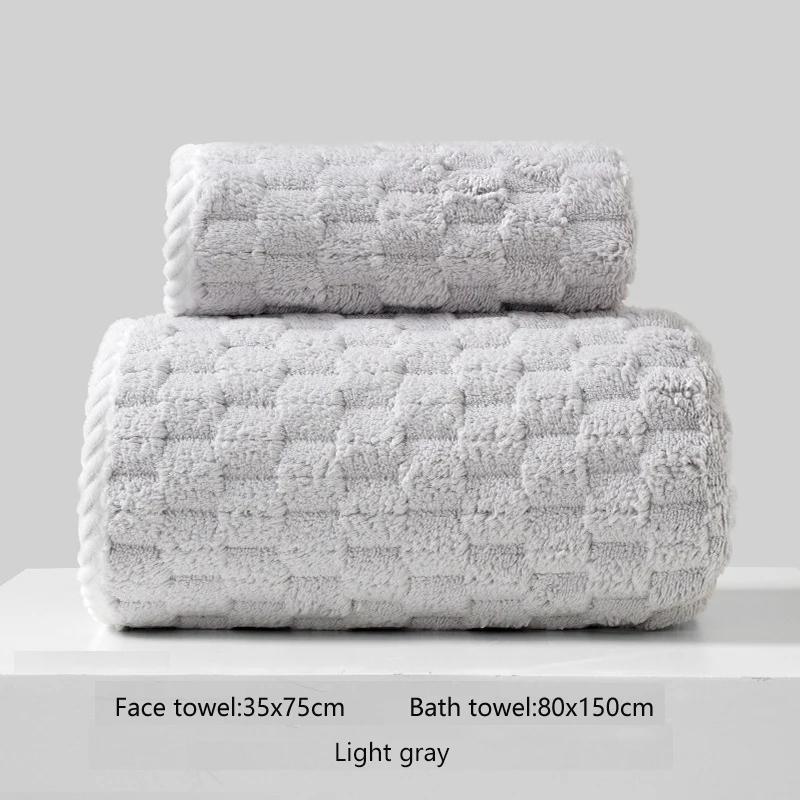 2 шт./комплект, набор полотенец из кораллового бархата Cloud grid, 1 полотенце для лица и 1 большое банное полотенце, быстросохнущие полотенца для ванной комнаты для взрослых 35x75cm 80x150cm&2pcs светло-серый
2 шт./комплект, набор полотенец из кораллового бархата Cloud grid, 1 полотенце для лица и 1 большое банное полотенце, быстросохнущие полотенца для ванной комнаты для взрослых 35x75cm 80x150cm&2pcs светло-серый