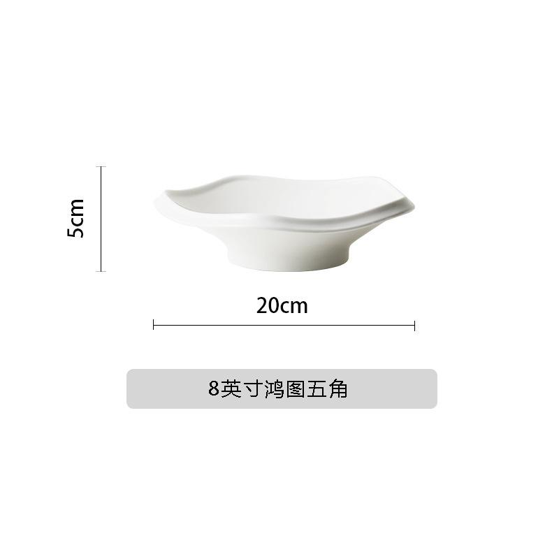 Hotel Chinese Kitchen Pure White Chinese Irregular Shaped Deep Bowl Cold Vegetable Plate Cold Vegetable Tableware Porcelain Hotel Tableware
Hotel Chinese Kitchen Pure White Chinese Irregular Shaped Deep Bowl Cold Vegetable Plate Cold Vegetable Tableware Porcelain Hotel Tableware