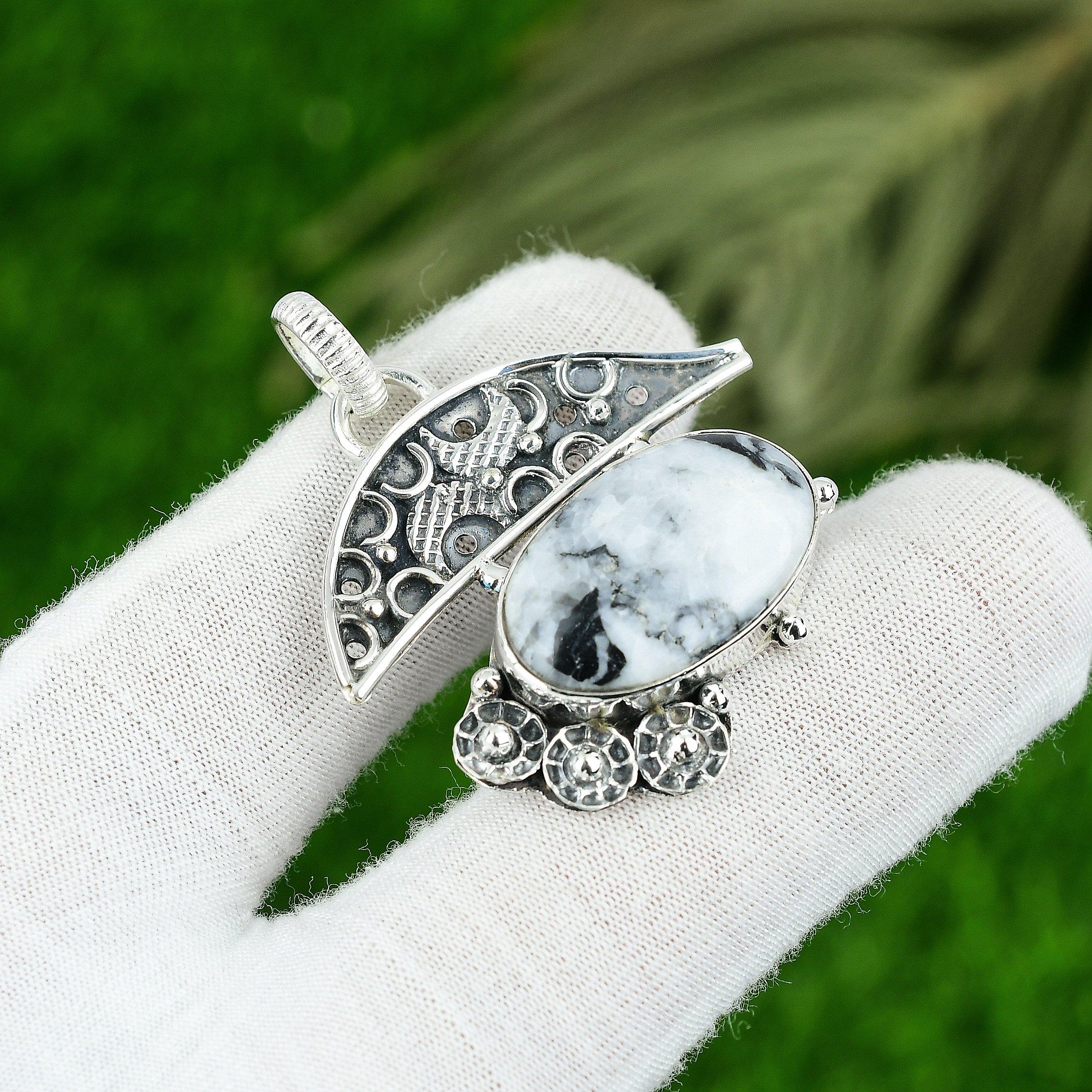 Natural Zebra Jasper Gemstone Pendant 925 Sterling Silver Jewelry For Girls
Natural Zebra Jasper Gemstone Pendant 925 Sterling Silver Jewelry For Girls