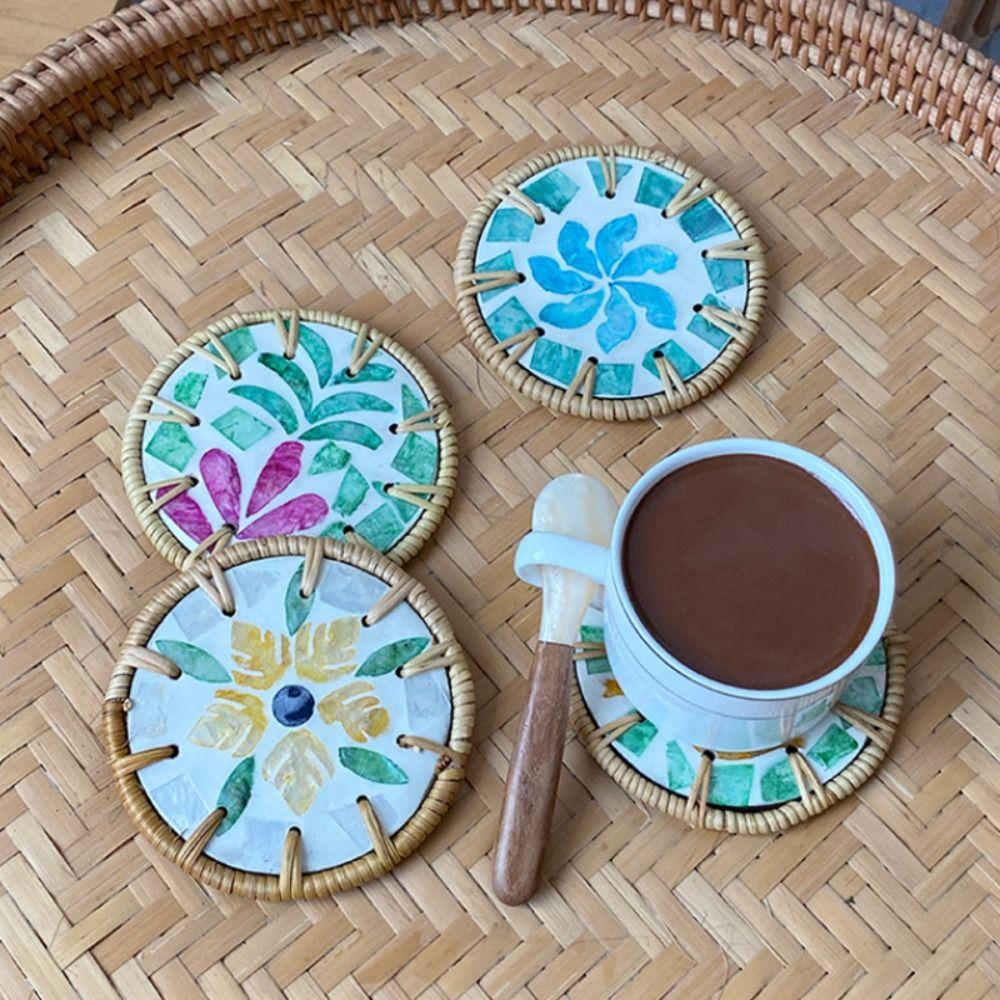Round Seashell Cup Mat Insulation Coaster Table Pad Rattan Shell Cup Mat Home Decoration
Round Seashell Cup Mat Insulation Coaster Table Pad Rattan Shell Cup Mat Home Decoration
