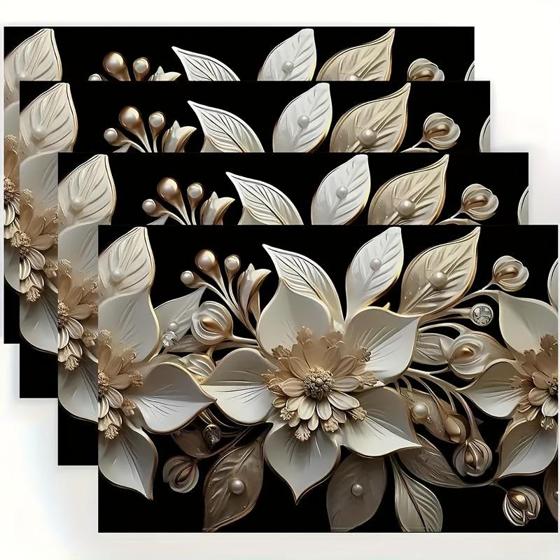 4-Piece Elegant - Themed Placemats - Gold and White Floral & Leaf Design - Ideal for Formal Dinners, Wedding Receptions, Anniver 30x45cm-4pcs
4-Piece Elegant - Themed Placemats - Gold and White Floral & Leaf Design - Ideal for Formal Dinners, Wedding Receptions, Anniver 30x45cm-4pcs