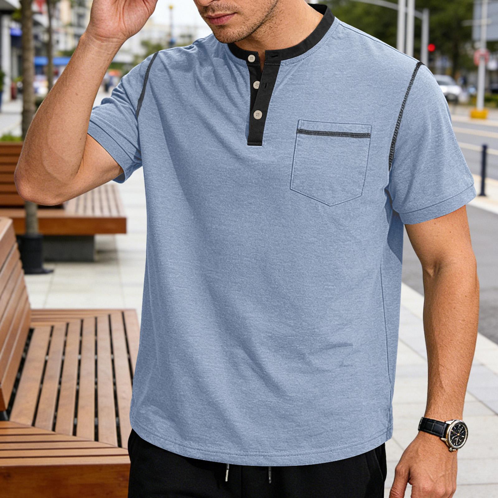 Men s Casual Short Sleeve Henley Shirt Button Front Pocket Lightweight Soft Fabric Summer Top M
Men s Casual Short Sleeve Henley Shirt Button Front Pocket Lightweight Soft Fabric Summer Top M