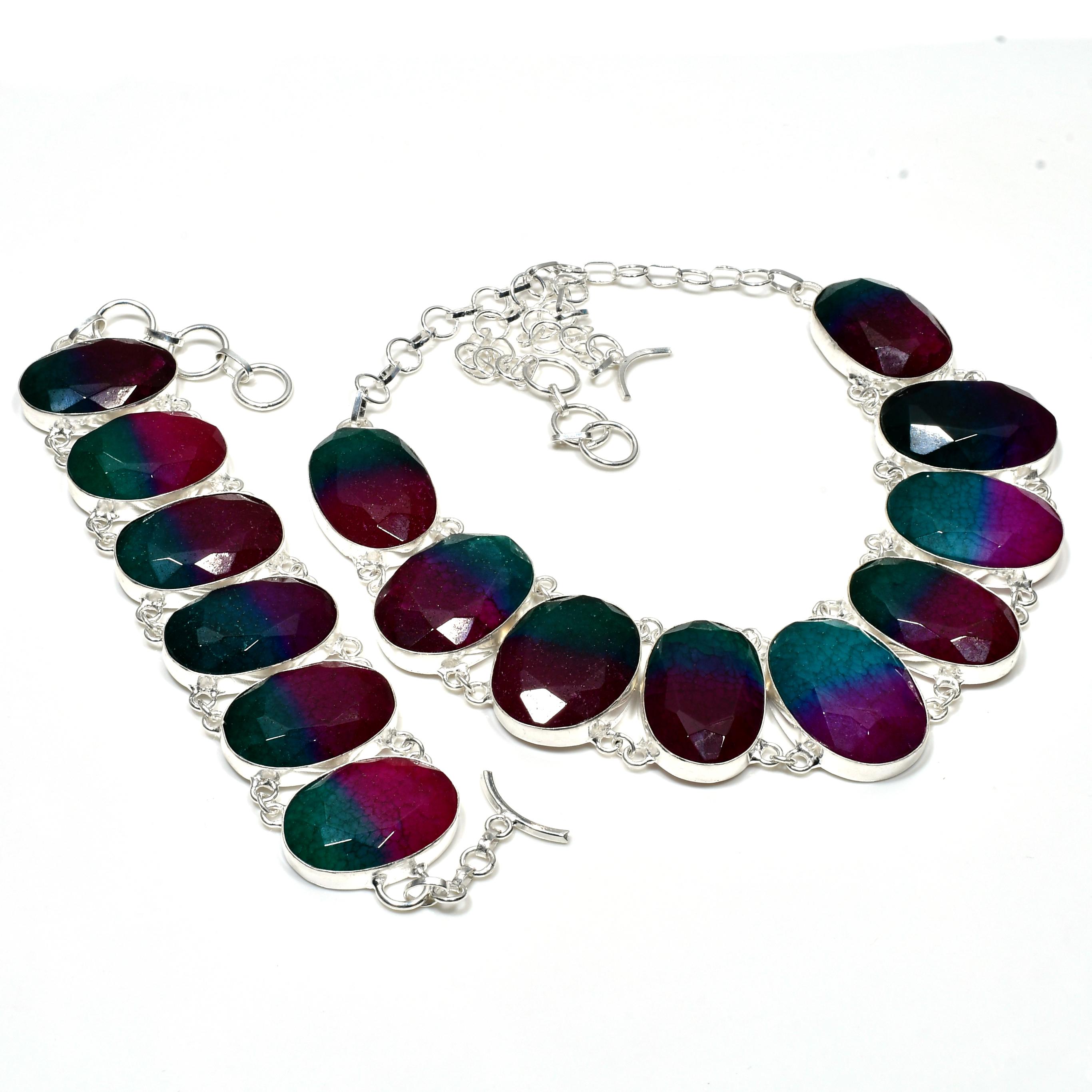 Natural Bi-Color Tourmaline Gemstone Handmade 925 Sterling Silver Jewelry Bi-Color Tourmaline Neclace Bracelet Set, Antique Jewelry Set, Gift For Mom 20 червоний
Natural Bi-Color Tourmaline Gemstone Handmade 925 Sterling Silver Jewelry Bi-Color Tourmaline Neclace Bracelet Set, Antique Jewelry Set, Gift For Mom 20 червоний