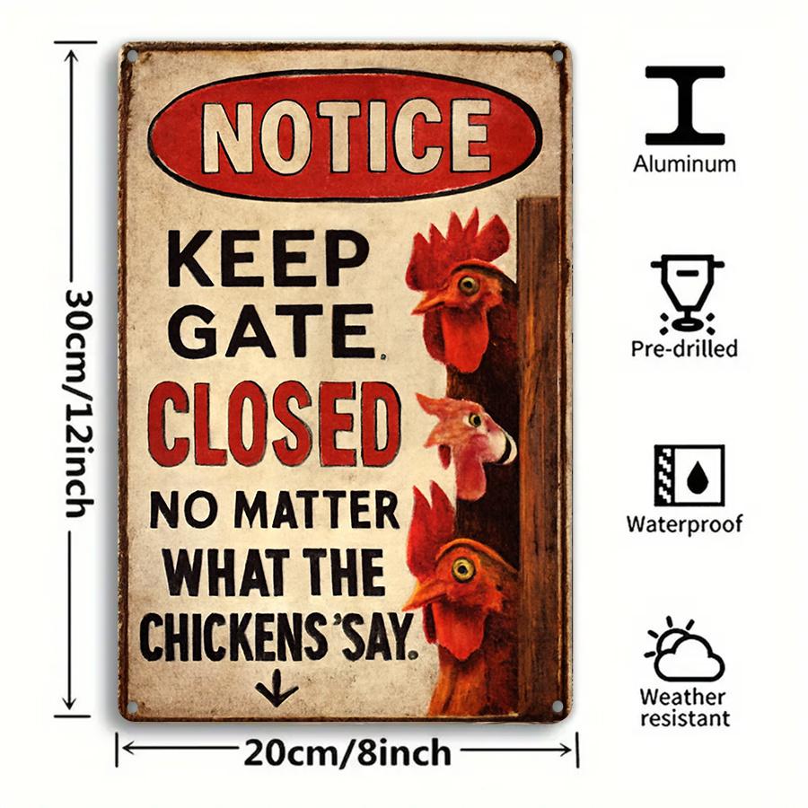 Please Close the Door Behind You Vintage Chicken Coop Metal Sign x Inch Red Text Rooster Design Rustic Farm Wall Decor 20x30cm(7.8x11.8inch)
Please Close the Door Behind You Vintage Chicken Coop Metal Sign x Inch Red Text Rooster Design Rustic Farm Wall Decor 20x30cm(7.8x11.8inch)