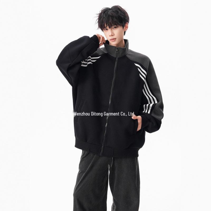 Unisex American Style Stripe Stand Collar Hoodie Jacket XL чорний
Unisex American Style Stripe Stand Collar Hoodie Jacket XL чорний