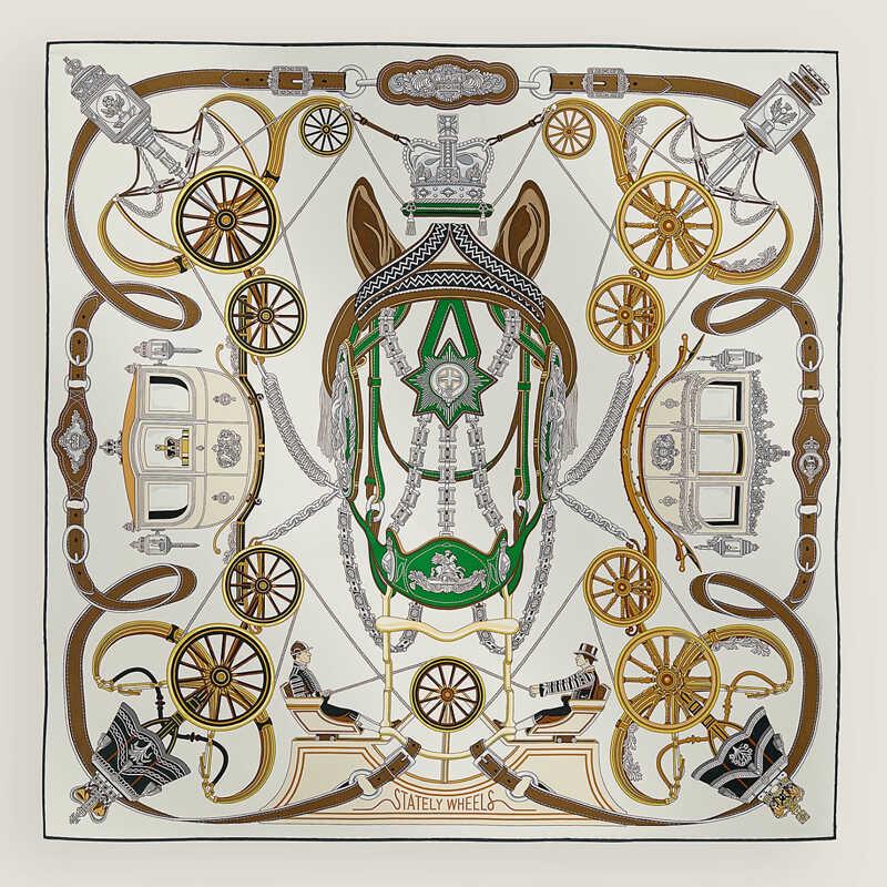 Колесо Достоинства Роскошный Шарф из Тутового Шелка - Премиальная Подарочная Коробка, Большой Квадратный Платок для Женщин