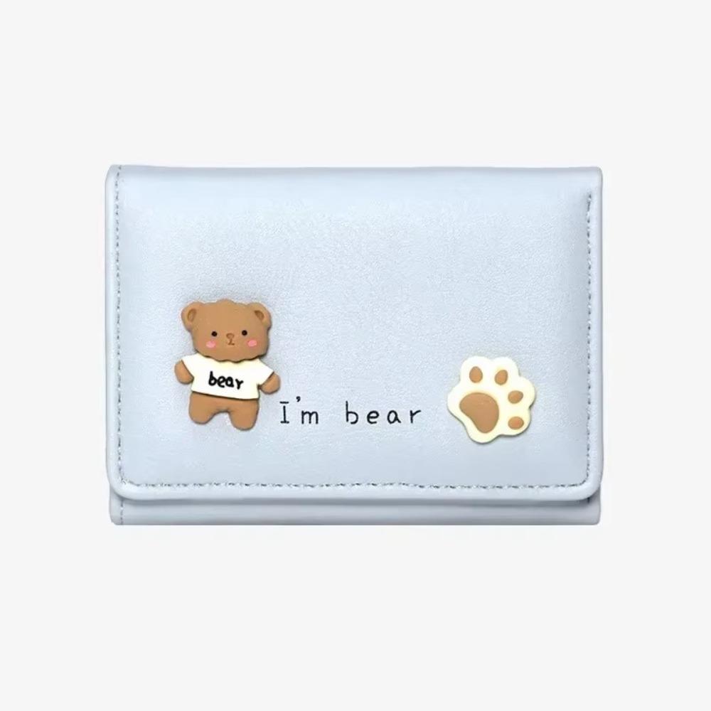 Korean Style Portable Short Wallets Cartoon Bear PU Leather Coin Purse Waterproof Card Holder Female светло-синий
Korean Style Portable Short Wallets Cartoon Bear PU Leather Coin Purse Waterproof Card Holder Female светло-синий
