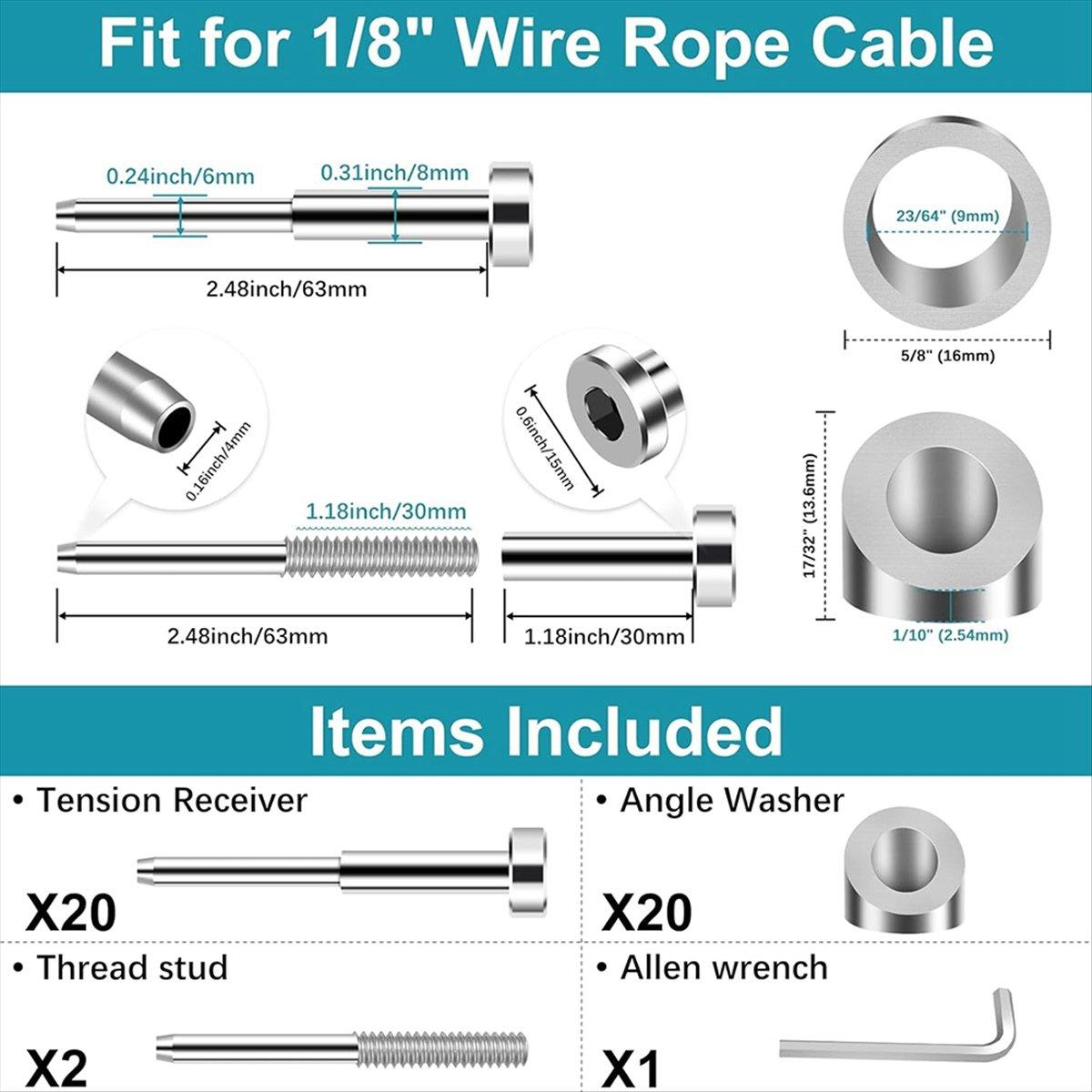 2025+ Cable Railing Kits, T316 Stainless Steel 20Pack Terminal and 20Pack Beveled Angle Washers for Cable Railing China Mainland
2025+ Cable Railing Kits, T316 Stainless Steel 20Pack Terminal and 20Pack Beveled Angle Washers for Cable Railing China Mainland