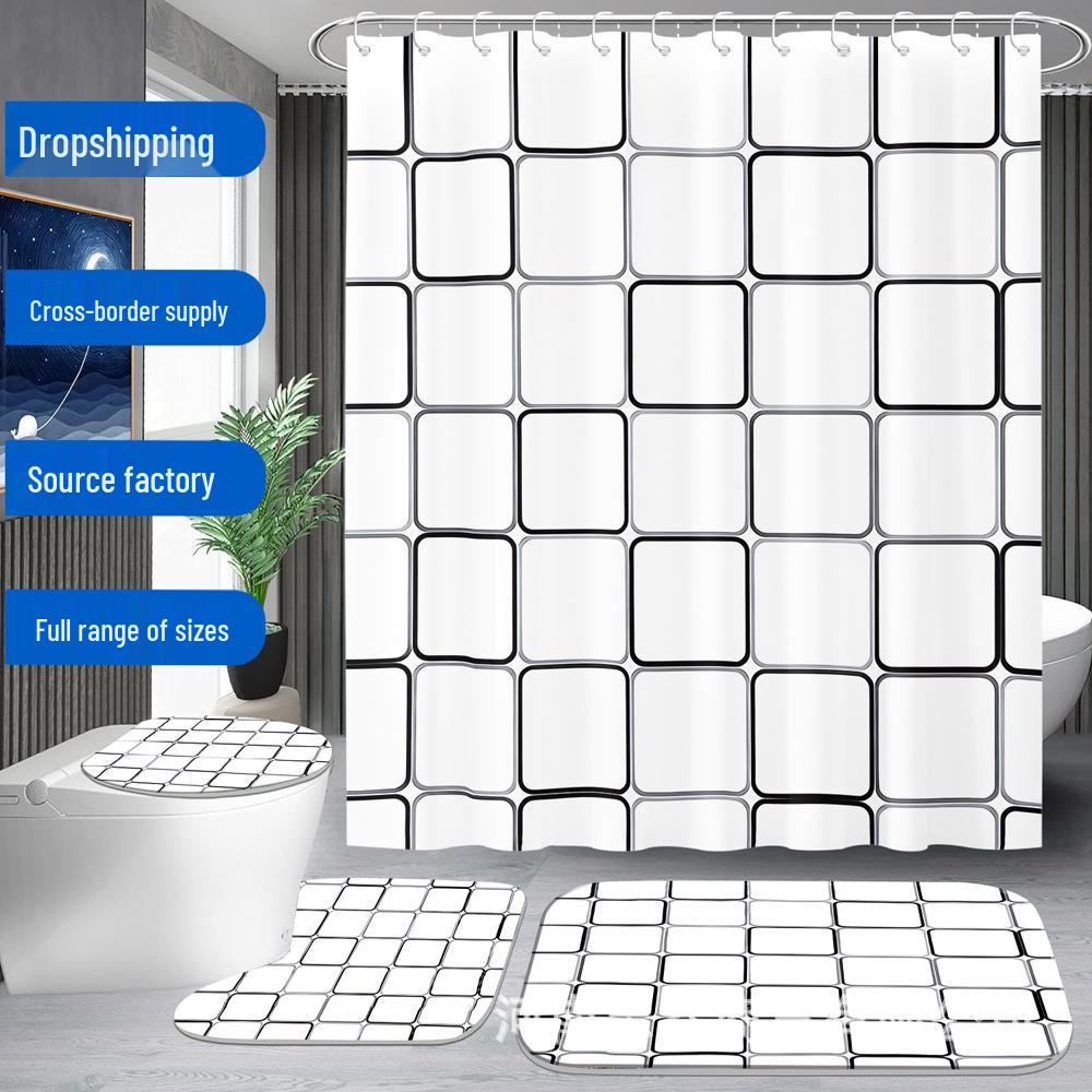Black and White Checkered Shower Curtain Set with Hooks 12 Hooks
Black and White Checkered Shower Curtain Set with Hooks 12 Hooks