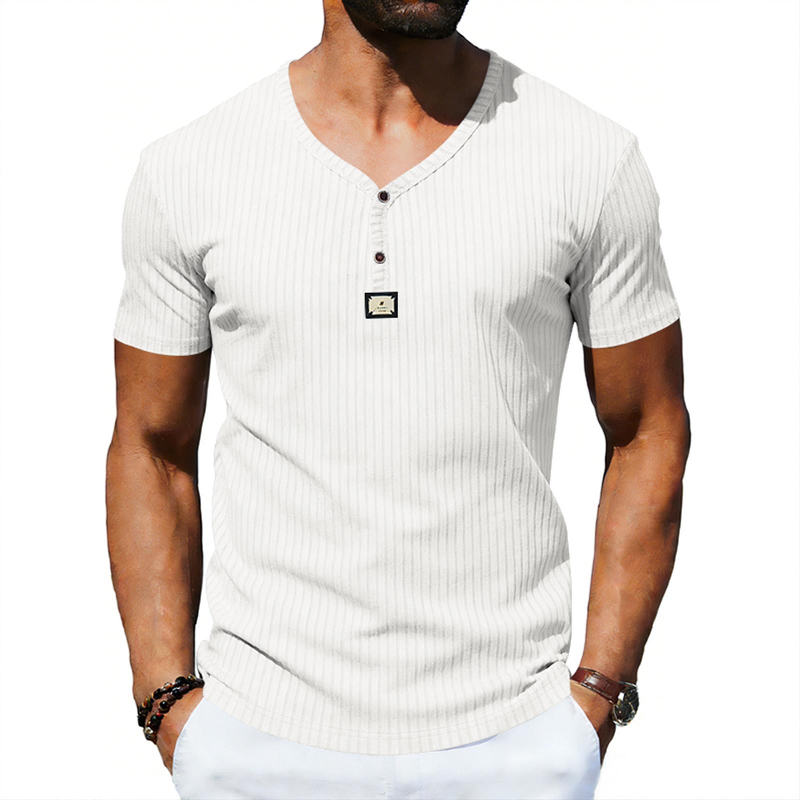 Men’s Short Sleeve Ribbed Knit Henley T Shirt with Button Placket and V Neck Casual Slim Fit Top for Everyday Wear XL білий
Men’s Short Sleeve Ribbed Knit Henley T Shirt with Button Placket and V Neck Casual Slim Fit Top for Everyday Wear XL білий