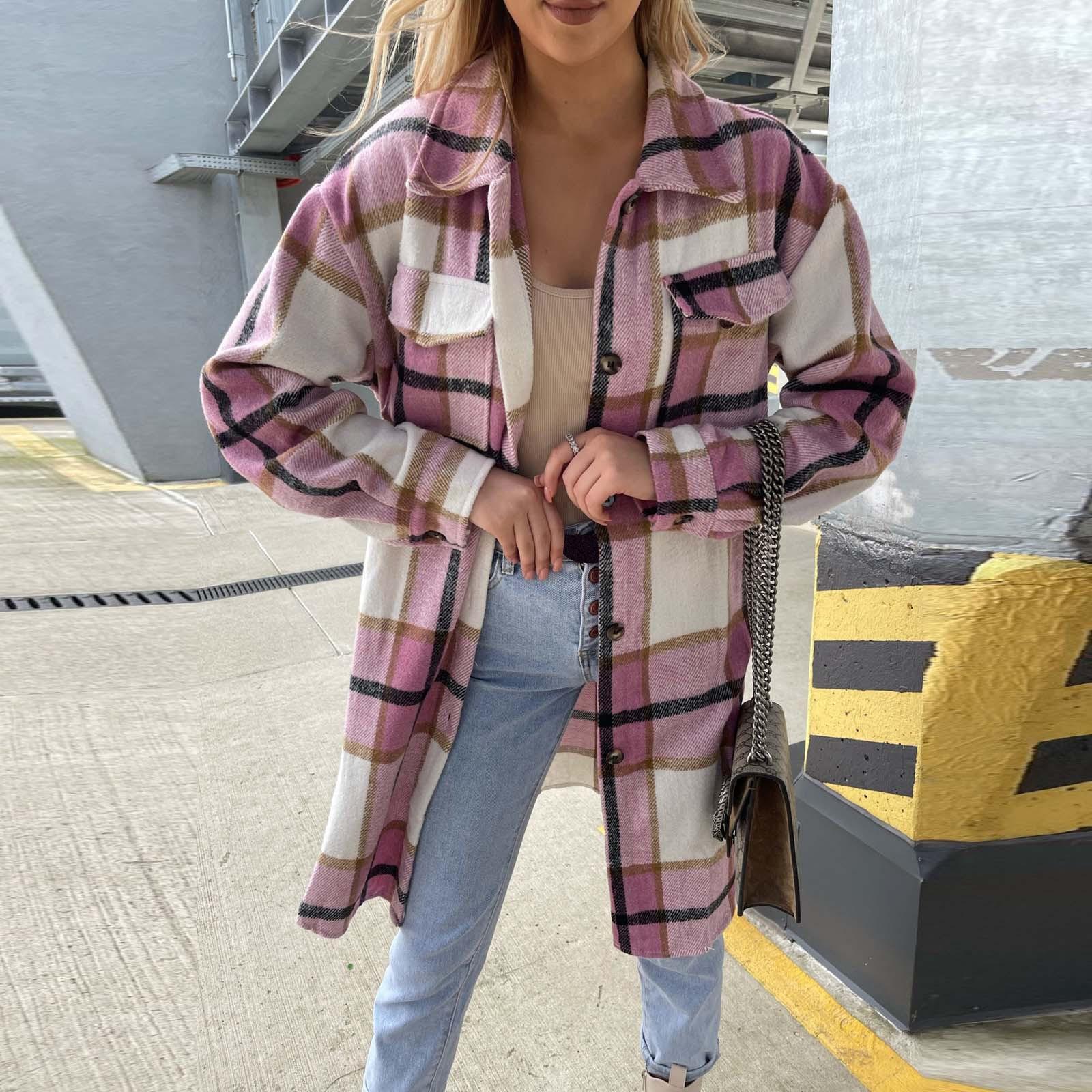 Women s Plaid Print Pocket Patch Patchwork Cardigans Open Front Long Sleeve Coat XL рожевий
Women s Plaid Print Pocket Patch Patchwork Cardigans Open Front Long Sleeve Coat XL рожевий