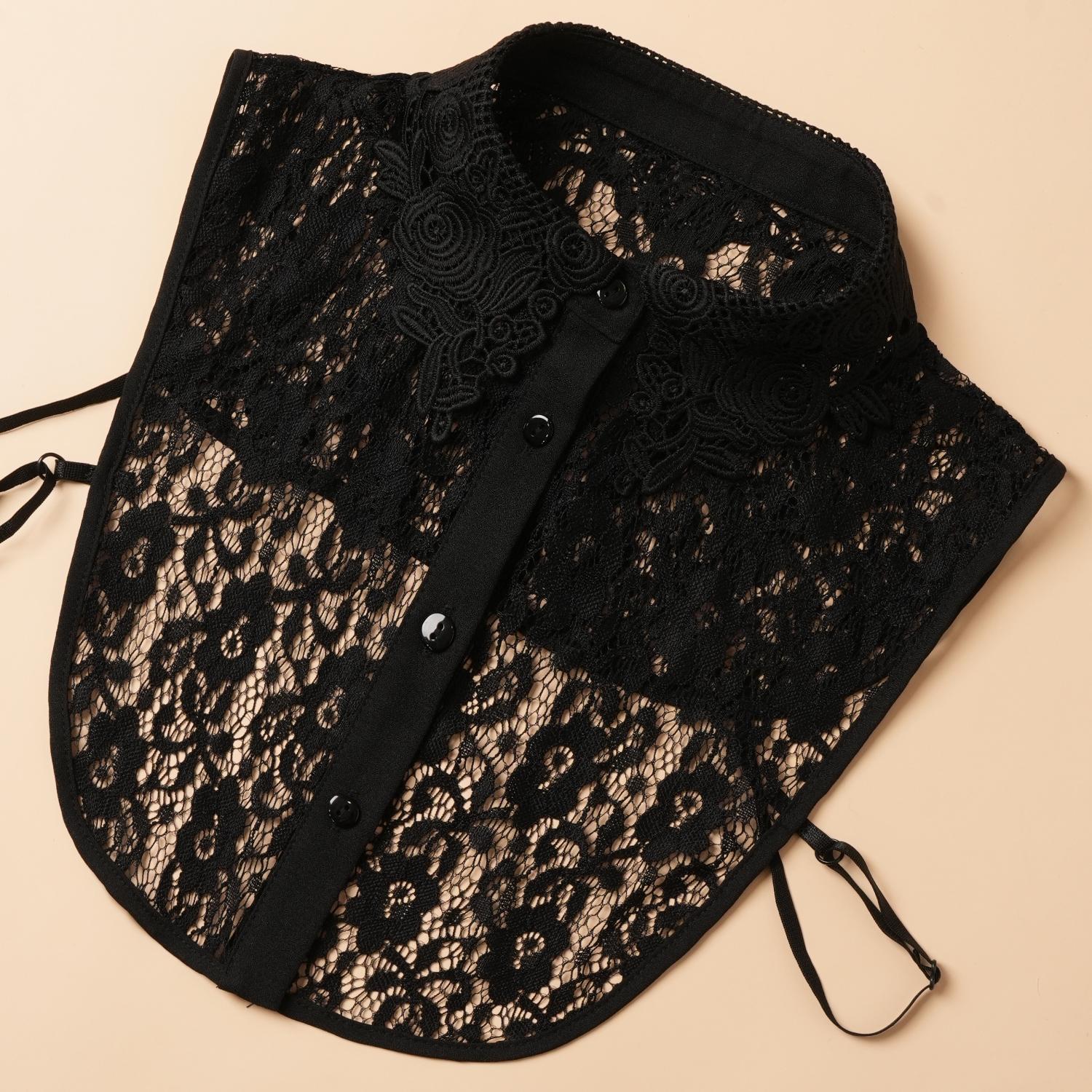 Multiple lace and hollow-out design black and white vintage classic versatile women s detachable collars
Multiple lace and hollow-out design black and white vintage classic versatile women s detachable collars