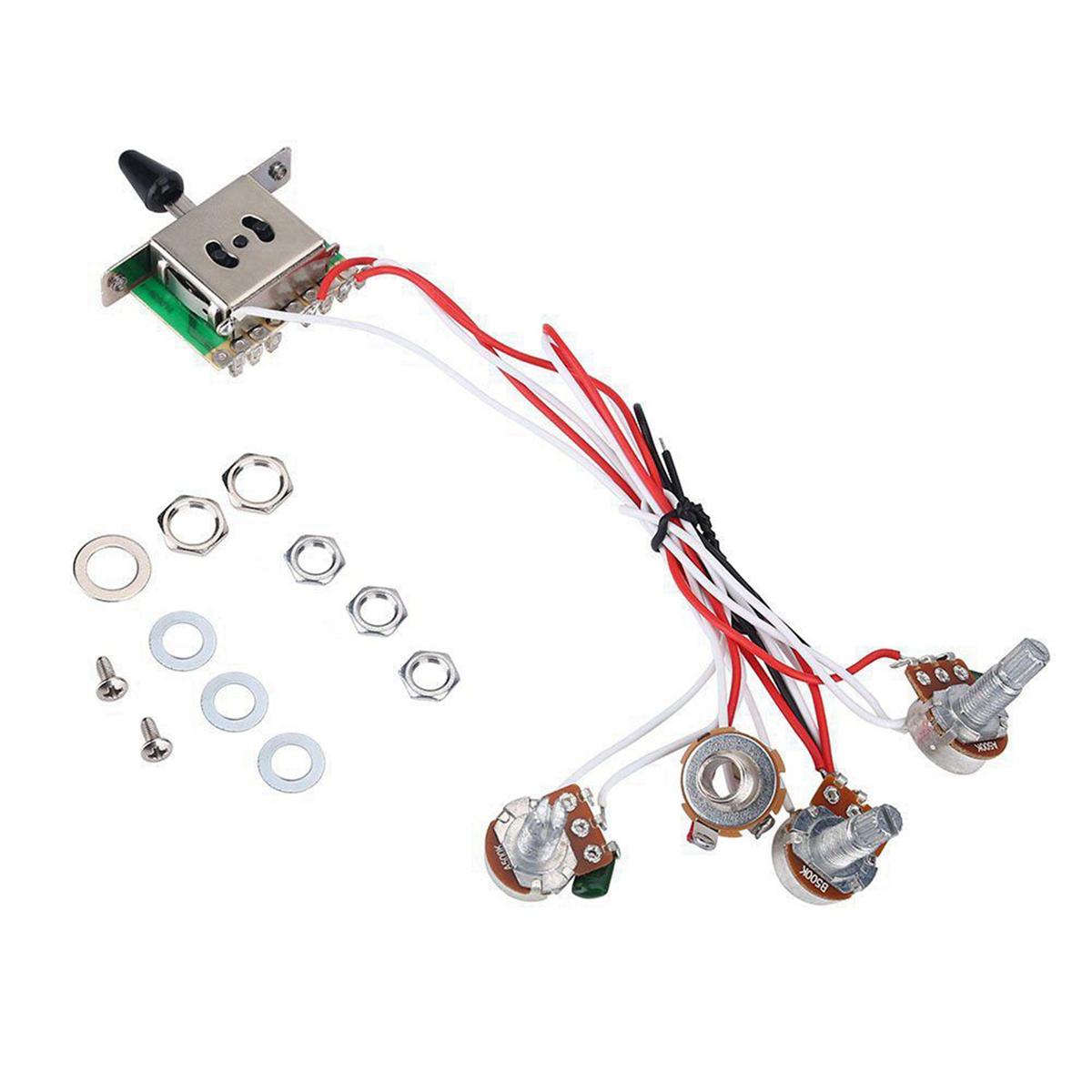 BAAU 4X Pots for Strat Guitar PreWired 1 Volume 2 Tone Control 5 Way Switch 3-500K Pot NONE
BAAU 4X Pots for Strat Guitar PreWired 1 Volume 2 Tone Control 5 Way Switch 3-500K Pot NONE