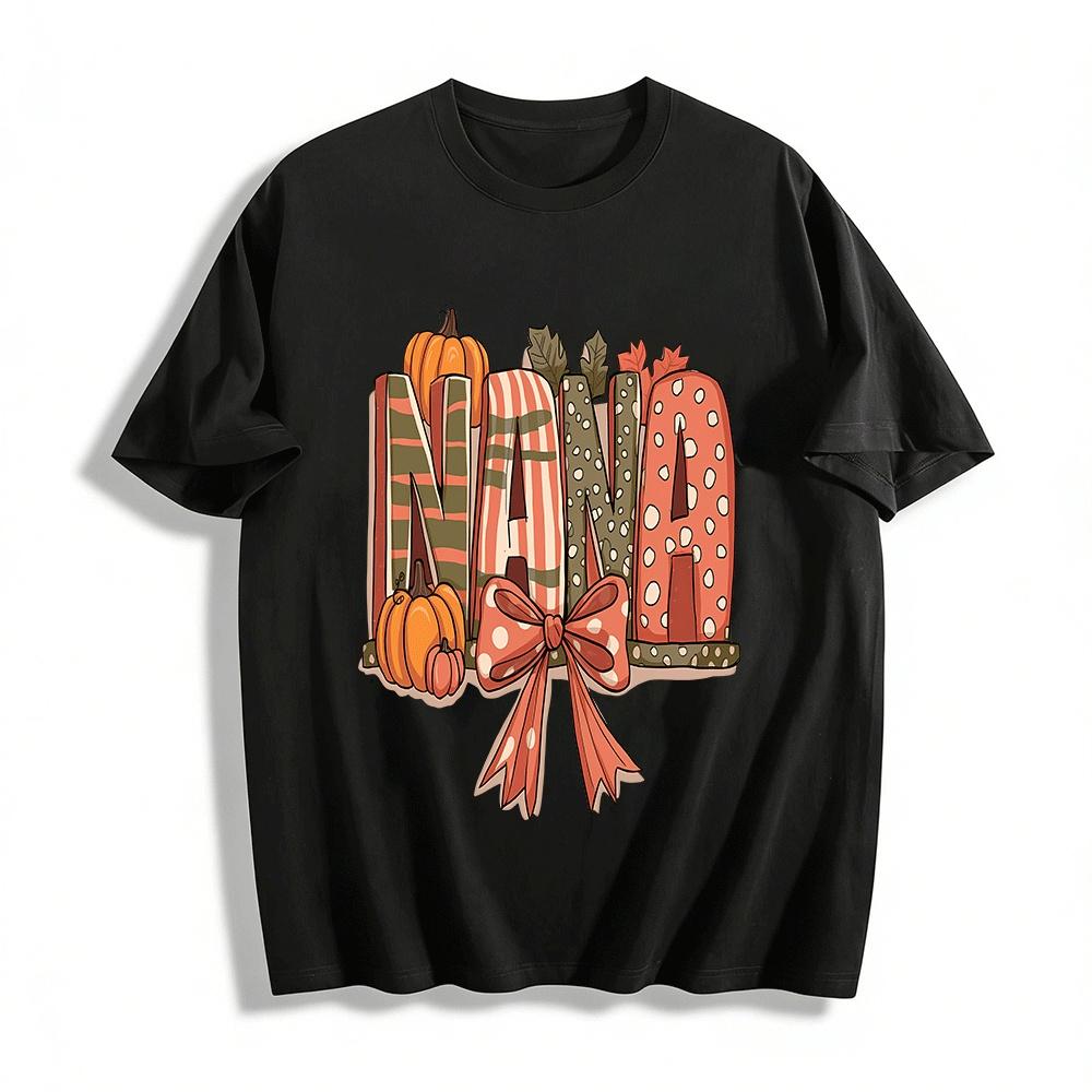 Autumn Pumpkin Nana Print Casual Top For Thanksgiving Pure cotton T-shirt XXS
Autumn Pumpkin Nana Print Casual Top For Thanksgiving Pure cotton T-shirt XXS