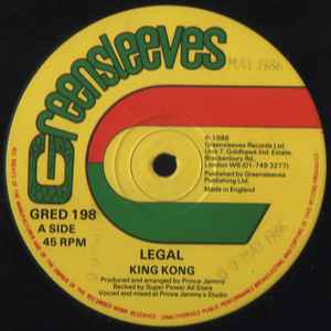 12inch Record KING KONG - Legal / Mix Up GRED198 Greensleeves Re 1986 UK Reggae, Ska & Dub Used
12inch Record KING KONG - Legal / Mix Up GRED198 Greensleeves Re 1986 UK Reggae, Ska & Dub Used