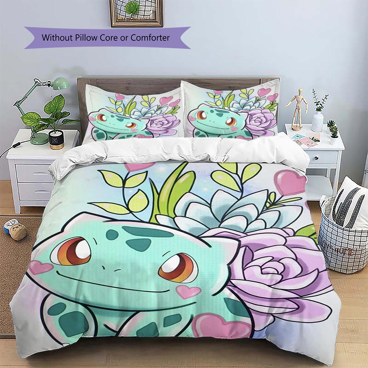 Bulbasaur Patterned Pillowcase & Duvet Cover Set Anime Design Bedding for Bedroom Gift for Anime Enthusiasts.-TING 135x200cm
Bulbasaur Patterned Pillowcase & Duvet Cover Set Anime Design Bedding for Bedroom Gift for Anime Enthusiasts.-TING 135x200cm
